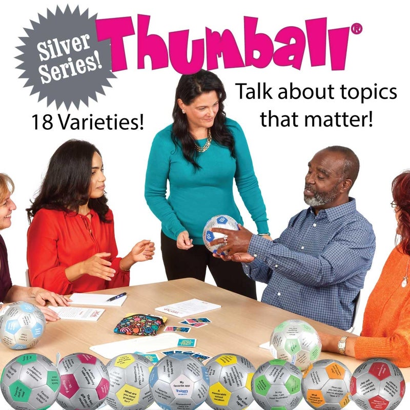 Trainers Warehouse كرة ثومبال للتعرف على الآخرين 6" | بداية محادثة، كسر الجليد، لعبة بناء الفريق للمكتب في أي بيئة | 32 سؤالاً - Image 3