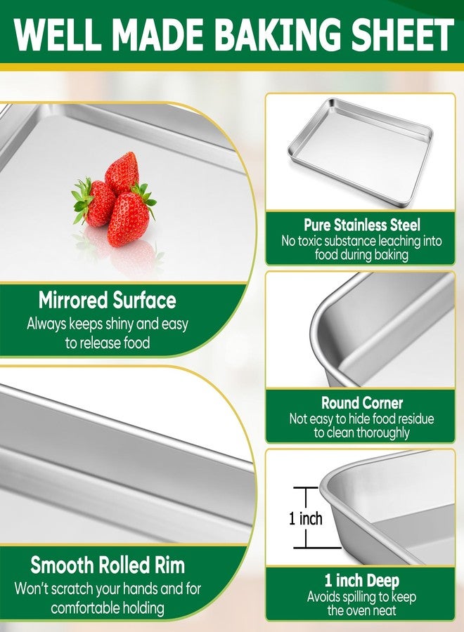 TeamFar Baking Sheet Set - Stainless Steel Baking Sheet Pan with Cooling Rack & Silicone Baking Mat, 10.5/12.5/16inch Cookies Sheets for Oven Baking (3 Sheets + 3 Racks + 3 Mats), Easy Clean - Image 3
