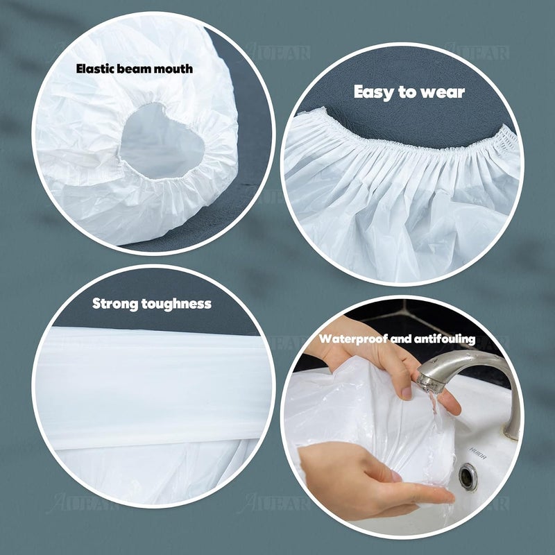 AUEAR , 100 Pcs Disposable Arm Sleeves Covers Protectors Waterproof Oversleeves with Elastic End for Arm Protection - Image 3