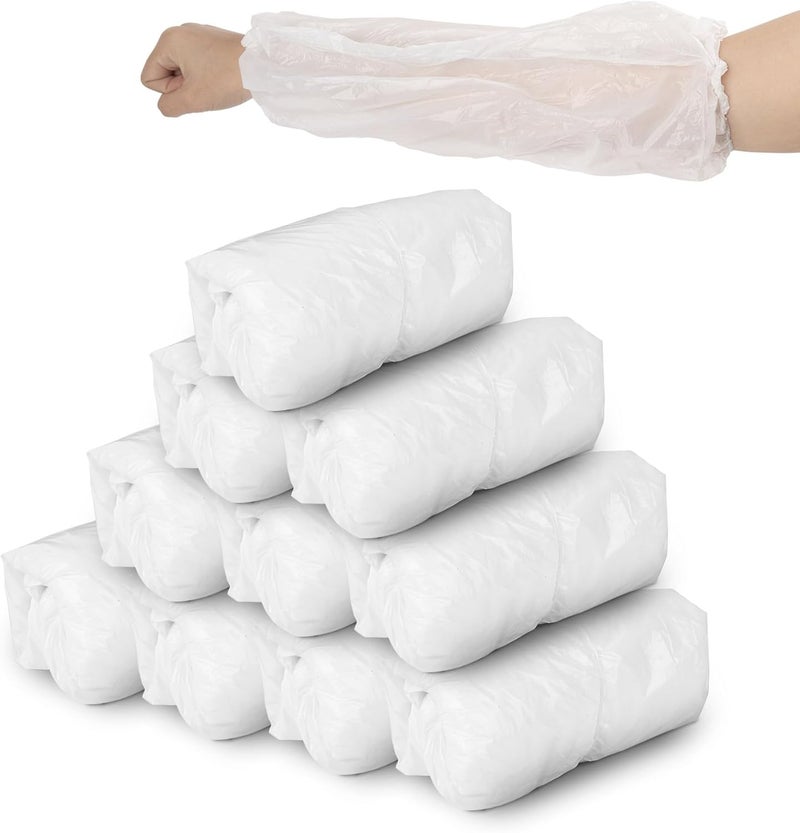 AUEAR , 100 Pcs Disposable Arm Sleeves Covers Protectors Waterproof Oversleeves with Elastic End for Arm Protection - Image 1