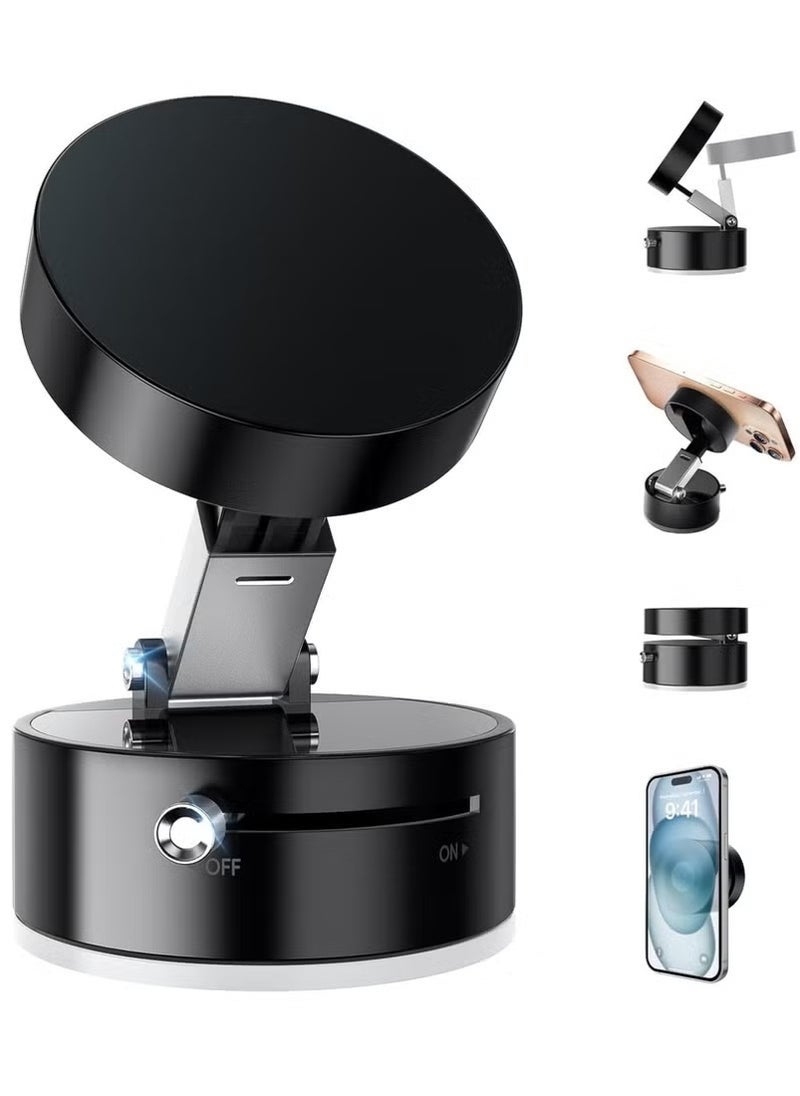 DUSALA Vacuum Suction Magnetic Car Phone Holder, Magnetic Car Phone Holder For Car Dashboard Truck Windshield Table Suitable For Tablets Smartphones Flat Universal Magnetic Kit - Image 1