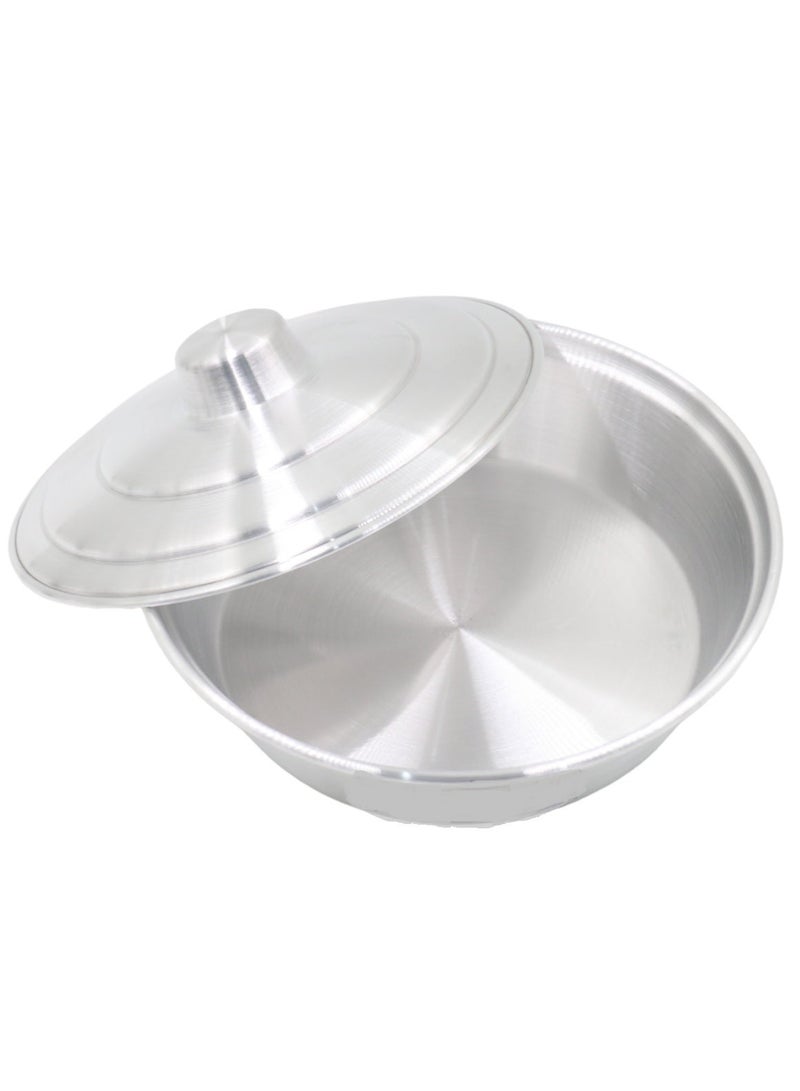 Round aluminum baking tray with lid With a diameter of 30 cm - Image 1