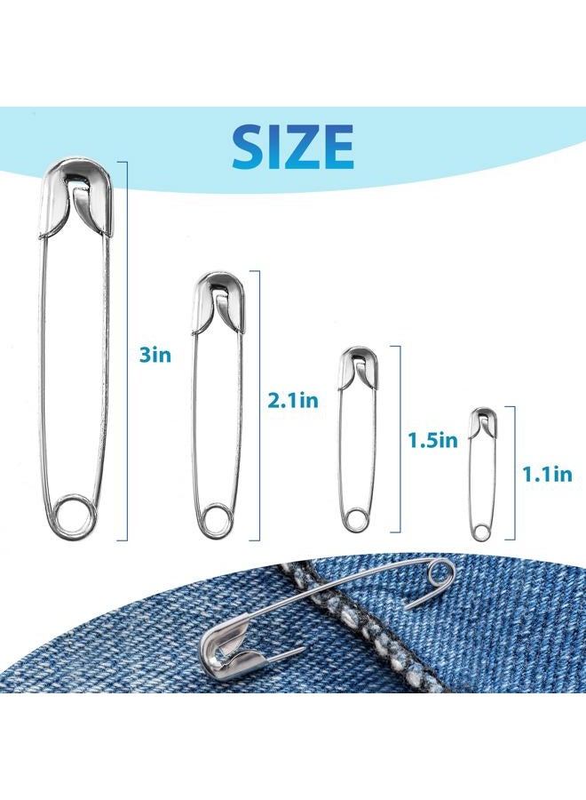Oiojuct Safety Pins - 3 Inch Large, Heavy Duty, Nickel Plated Steel, 100 Pcs for Sewing, Crafts, Clothing - Image 2
