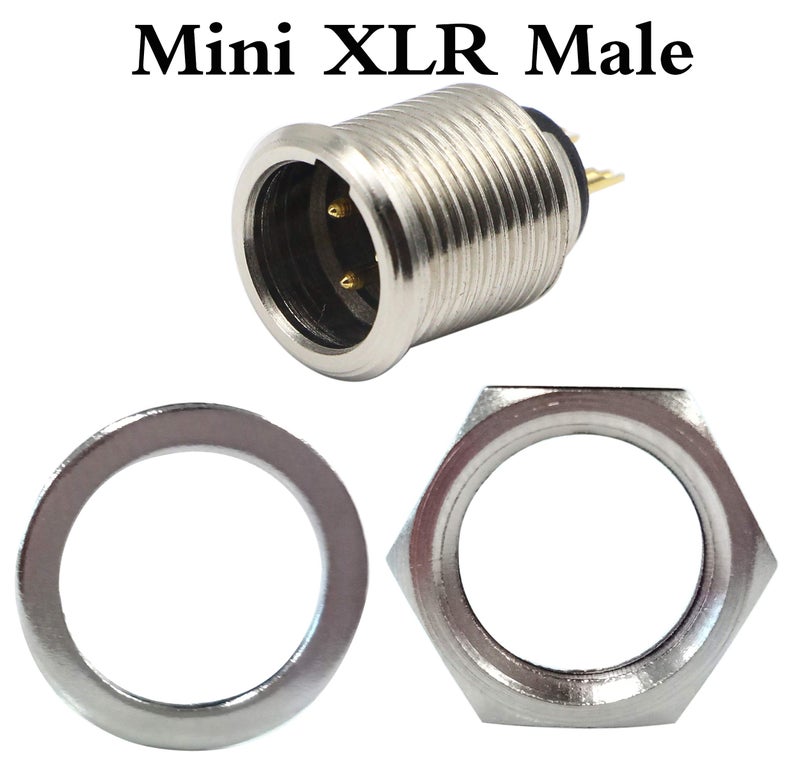 zdyCGTime DIY Mini XLR Adapters - 3 Pin Male Socket Connector for Mic and Chassis Panel Mount Aviation Plug Connector (2 Pack) - Image 3