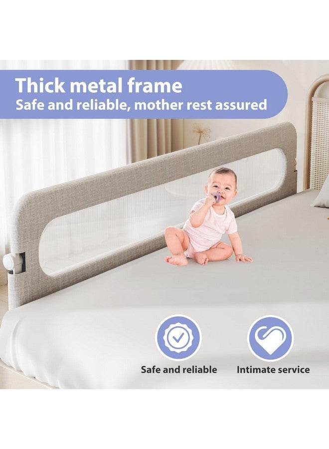 YYAMEA Baby Bed Rails Guard for Toddlers - Toddler Bed Rail for Queen Full King Twin Crib Bunk Size Bed Adjustable Heights & Foldable Bedrail Extra Tall Child Safety Side Railing Guards for Kids(78.7") - Image 3
