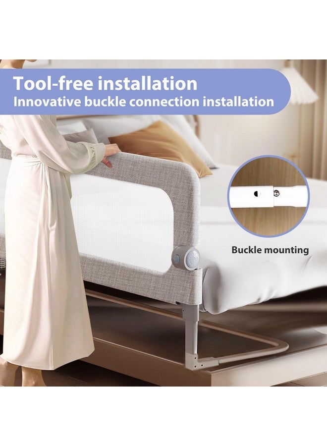 YYAMEA Baby Bed Rails Guard for Toddlers - Toddler Bed Rail for Queen Full King Twin Crib Bunk Size Bed Adjustable Heights & Foldable Bedrail Extra Tall Child Safety Side Railing Guards for Kids(78.7") - Image 4