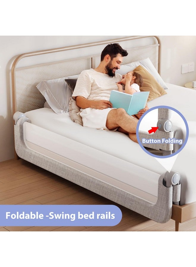 YYAMEA Baby Bed Rails Guard for Toddlers - Toddler Bed Rail for Queen Full King Twin Crib Bunk Size Bed Adjustable Heights & Foldable Bedrail Extra Tall Child Safety Side Railing Guards for Kids(78.7") - Image 2