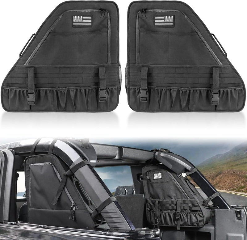 MSIZOY Black Rear Trunk Roll Bar Organizer Storage Bag for 2021-2025 Ford Bronco 2/4 Door - Image 1