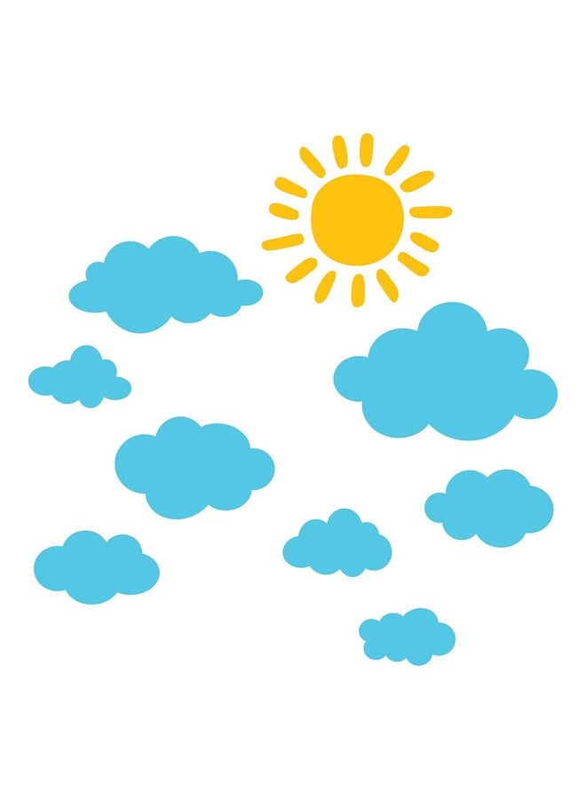 ديكو وال ملصقات حائط للأطفال من DECOWALL DWG-707SBY عليها رسومات للشمس والسحب، ملصقات جدارية قابلة للتقشير واللصق، مناسبة للأطفال في غرف نوم الأطفال وغرف المعيشة (أزرق_707SBY) - Image 4