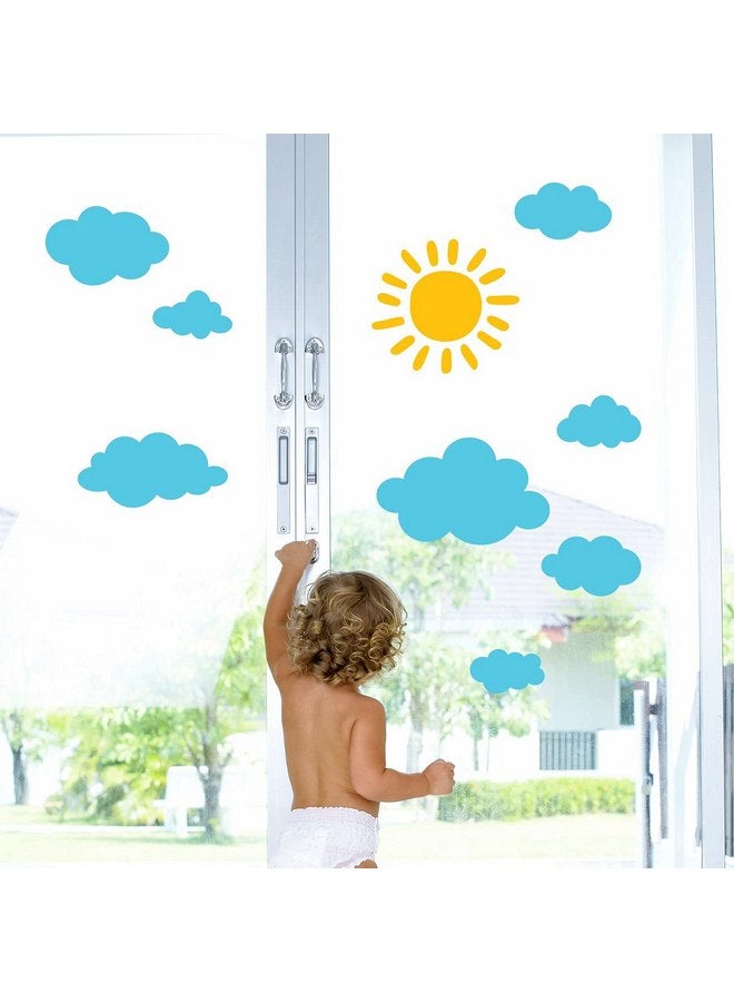 ديكو وال ملصقات حائط للأطفال من DECOWALL DWG-707SBY عليها رسومات للشمس والسحب، ملصقات جدارية قابلة للتقشير واللصق، مناسبة للأطفال في غرف نوم الأطفال وغرف المعيشة (أزرق_707SBY) - Image 3
