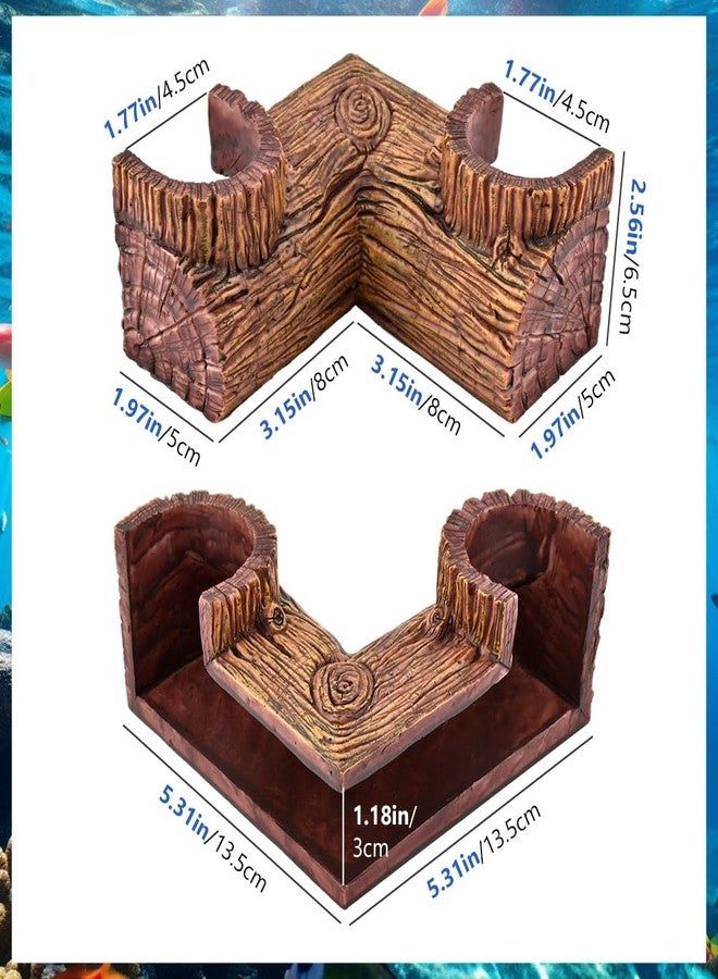 Yonderfume Aquarium Underground Corner Cave, Natural-Looking Wood-Like Viewing Fish & Shrimp Under Gravel Tunnel Fish Tank Decor Decoration Hideout for Corydora Catfish, Kuhli Loach, Pleco - Image 2