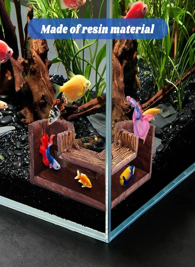 Yonderfume Aquarium Underground Corner Cave, Natural-Looking Wood-Like Viewing Fish & Shrimp Under Gravel Tunnel Fish Tank Decor Decoration Hideout for Corydora Catfish, Kuhli Loach, Pleco - Image 4