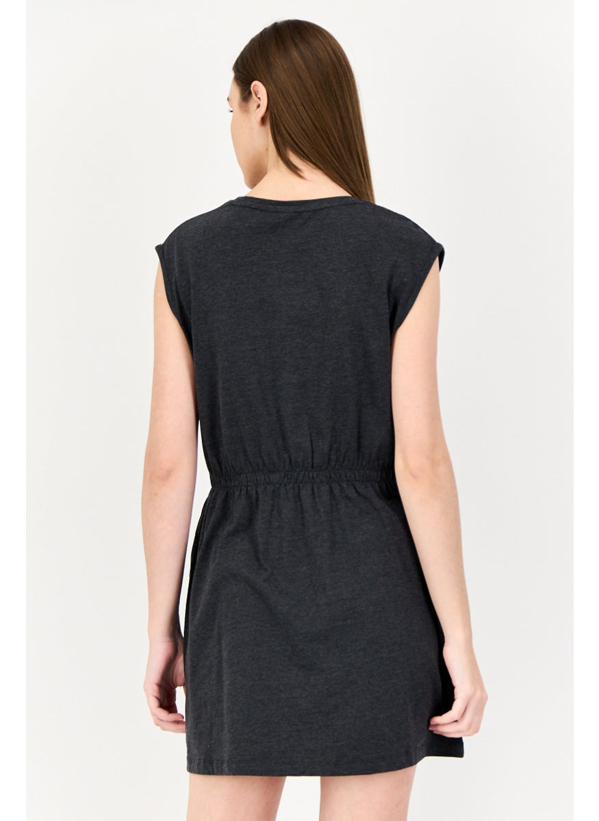 ONLY Women Plain Mini Dress, Charcoal  - Image 3