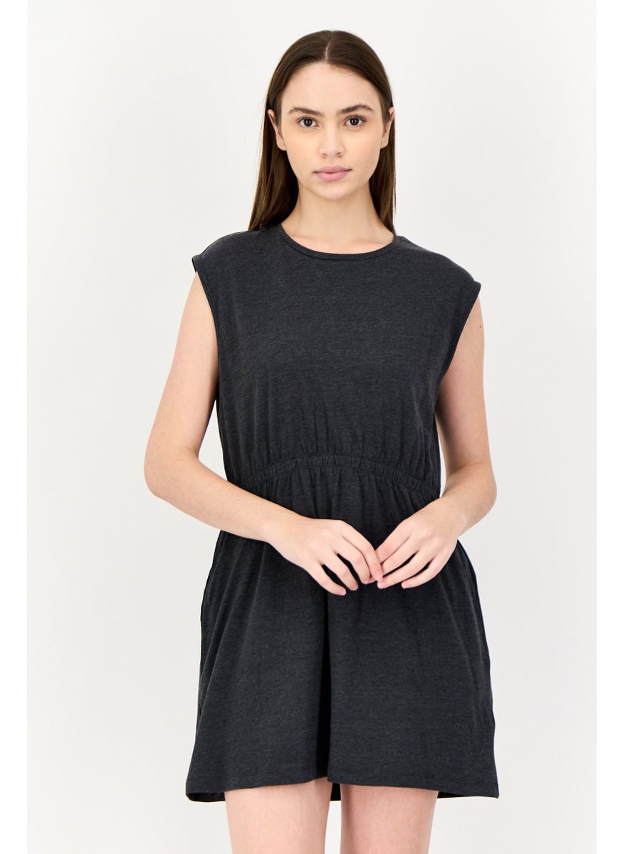 ONLY Women Plain Mini Dress, Charcoal  - Image 1
