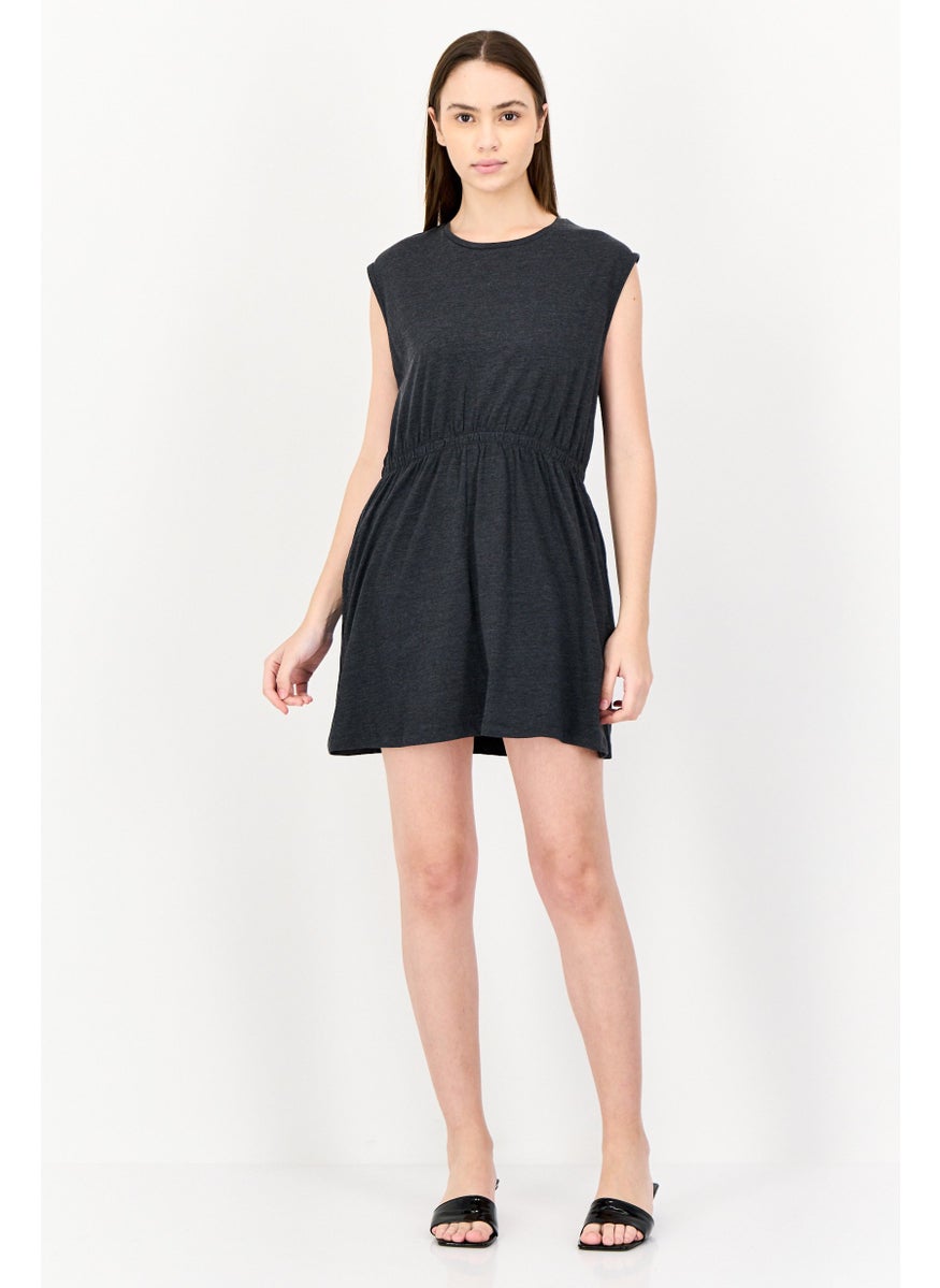 ONLY Women Plain Mini Dress, Charcoal  - Image 4