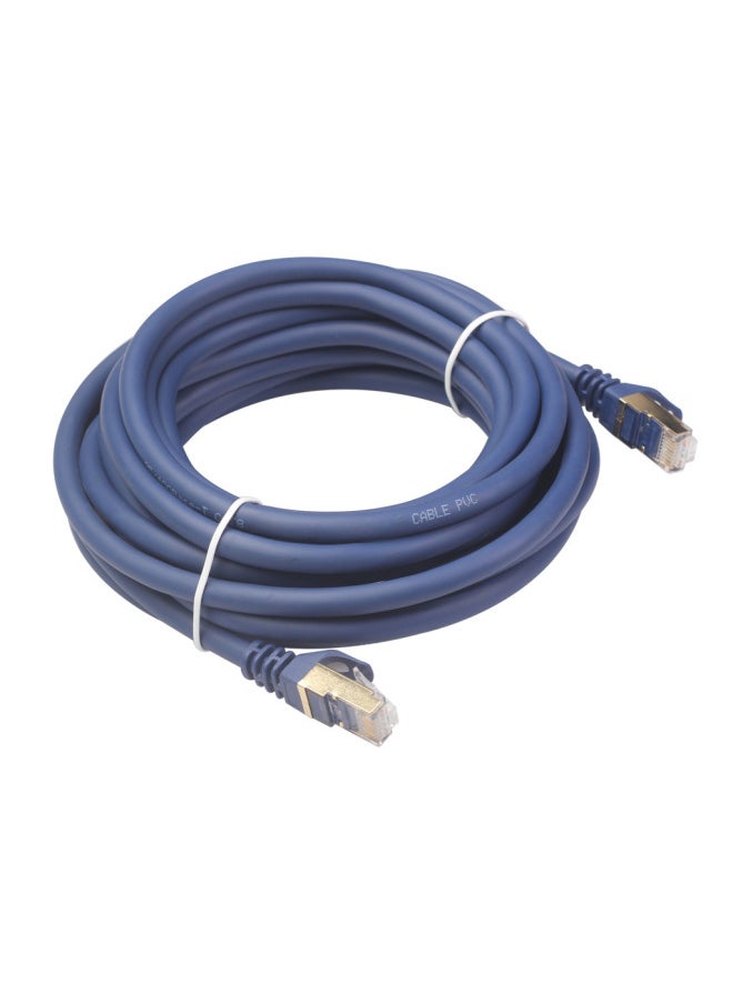 Generic Pure Copper Double Shielded 40g Million Band 2000mhz Computer Nas Router Set Top Box Cat8 Eight Class Million Band Network Cable-Color:Blue-Line Length:7.6M  - Image 1