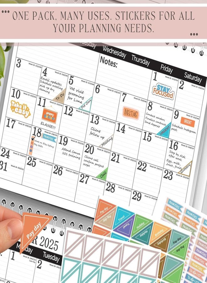 STRIVE ZEN Calendar Planner Stickers - Productivity for Business Professionals - 10 Sheets / 610 Stickers - Meetings, Deadlines, Reminders, Notes, Time Management, Motivational, Check-Lists, Write ON - Image 2