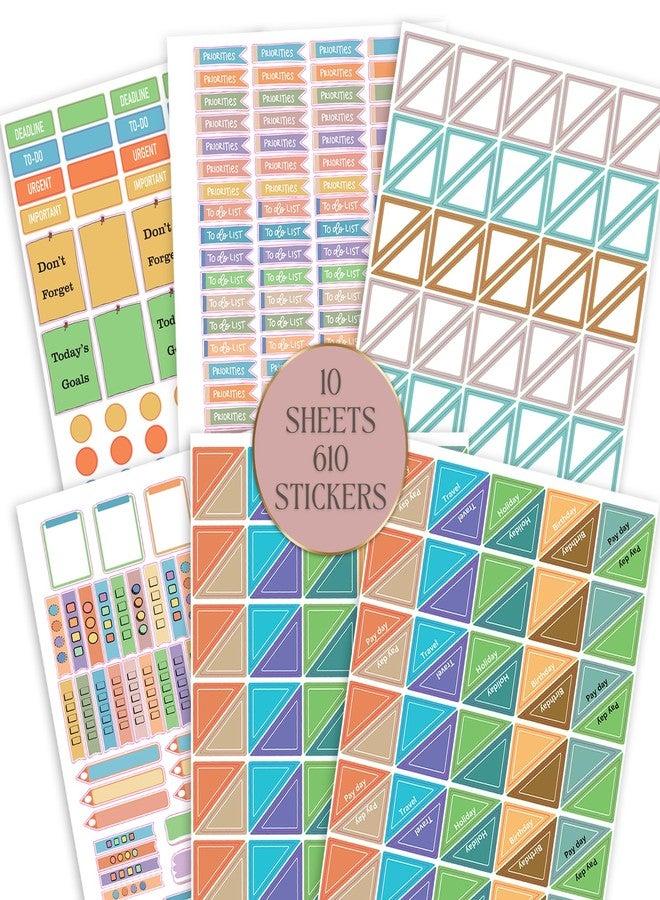 STRIVE ZEN Calendar Planner Stickers - Productivity for Business Professionals - 10 Sheets / 610 Stickers - Meetings, Deadlines, Reminders, Notes, Time Management, Motivational, Check-Lists, Write ON - Image 1