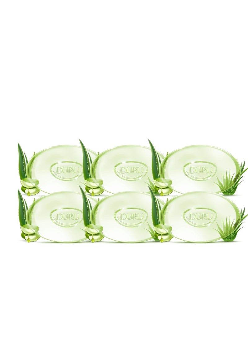 Duru - Duru Aloe Vera Glycerin Bar Soap Cleansing Bar Moisturizing Sensitive Skin - Vegan Transparent Paraben Free Alcohol Free Silicone Free Phthalete Free Gluten Free Body Wash - Pack of 6 - Image 1