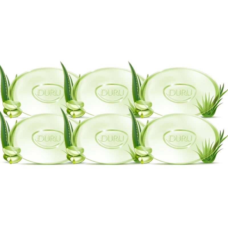 Duru Aloe Vera Glycerin Bar Soap Cleansing Bar Moisturizing Sensitive Skin - Vegan Transparent Paraben Free Alcohol Free Silicone Free Phthalete Free Gluten Free Body Wash - Pack of 6 - Image 2
