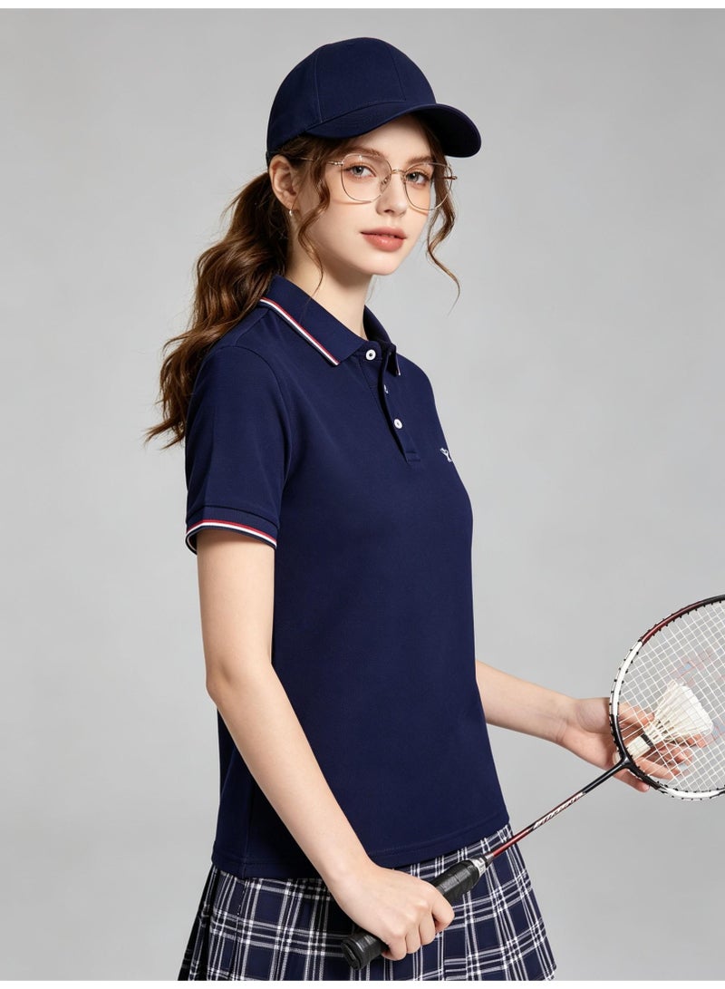 HACKETT LONDON Classic striped lapel POLO shirt for men and women couples with beaded cotton short sleeves. - Image 5