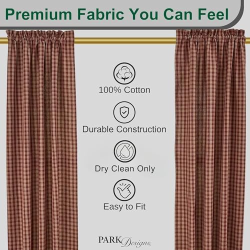 Park Designs Sturbridge Country Wine Panel Curtains 72x63 - Image 3