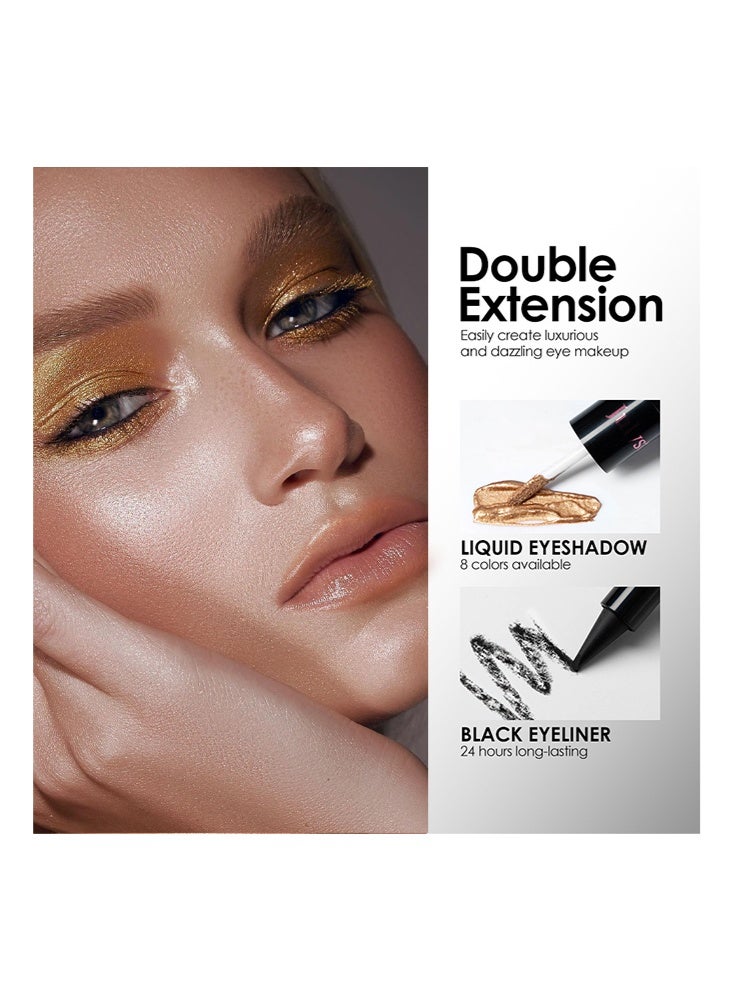 Julystar 2-in-1 Liquid Eyeshadow &  Eyeliner – Dual-Ended Pen with Precise Matte Eyeliner & Shimmering Eyeshadow, Long-Lasting, Smudge-Proof Eye Makeup#01 - Image 3