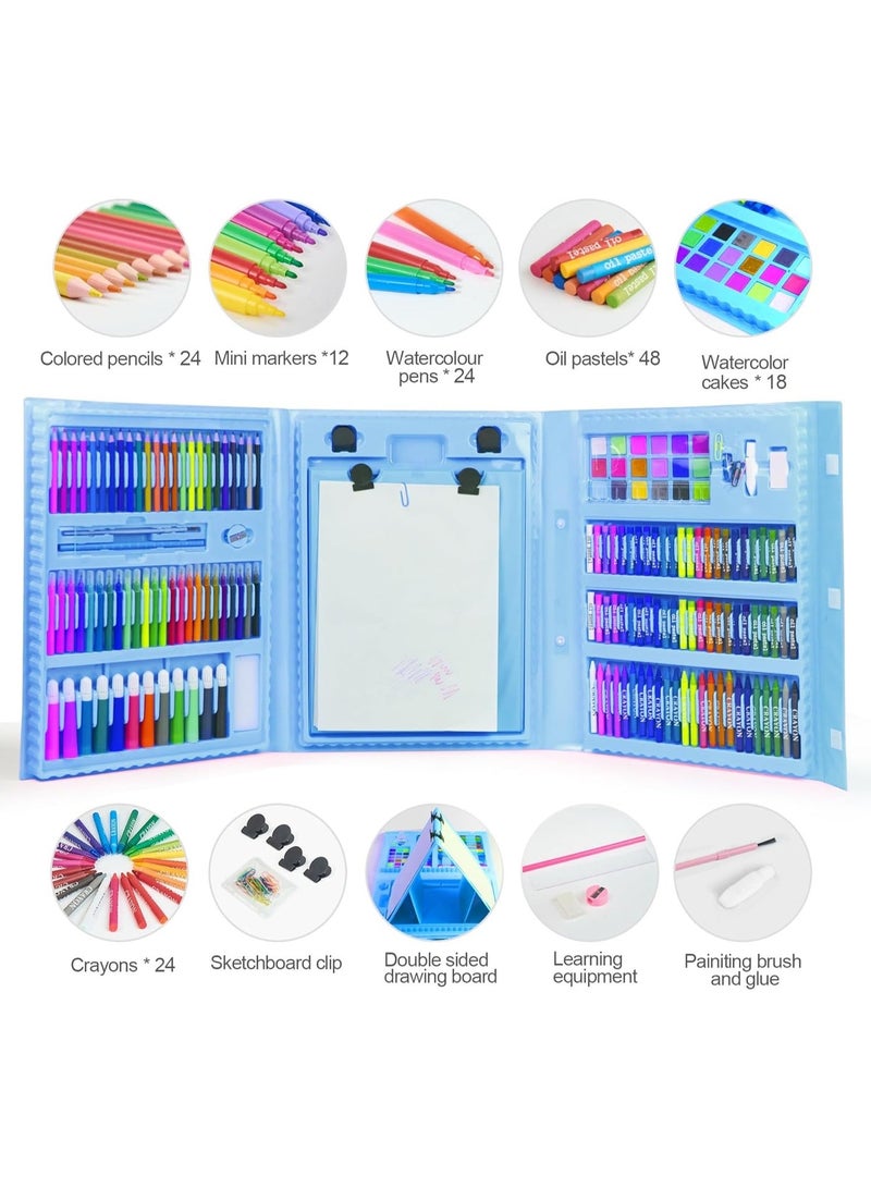 208-Piece Art Drawing Set Pink/Blue - Image 1