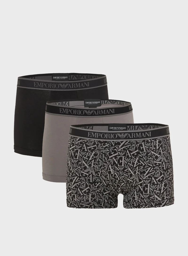 امبوريو ارماني 3 Pack Of Logo Boxers