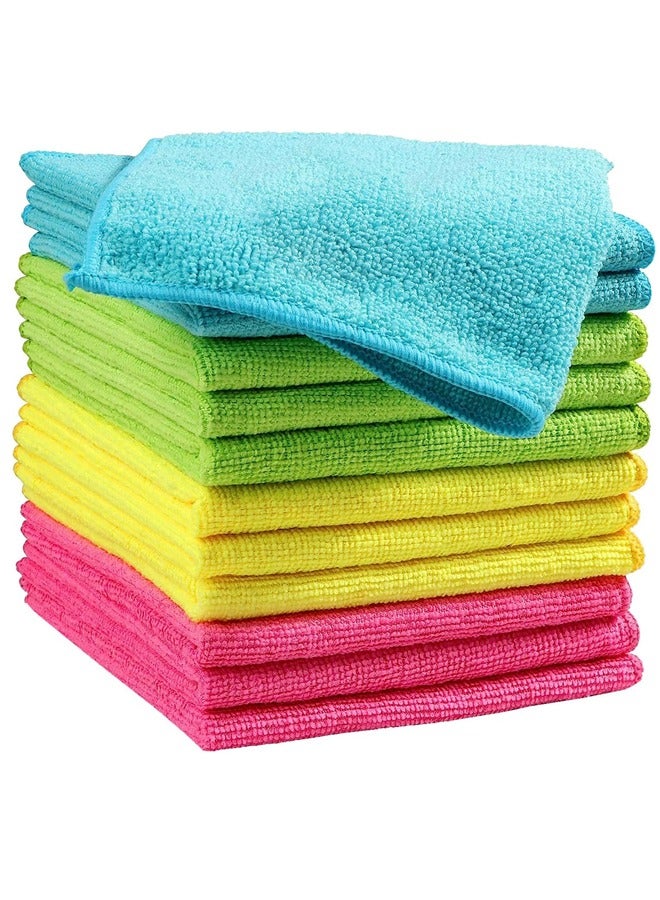Microfiber Cleaning Cloth, 12 Pack Premium Microfiber Towels for Cars, Lint Free, Scratch-Free, Highly Absorbent, Reusable Cleaning Rags for Car, Household, Kitchen, Window, 12.5"X12.5"4 color  - Image 1
