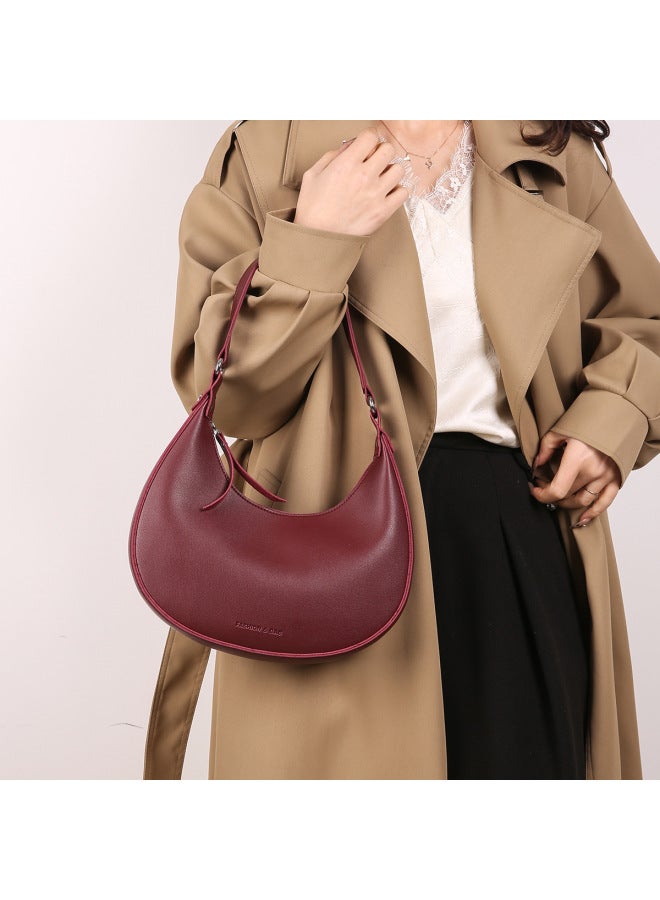 Niche Design Bag Women's 2025 Trendy Simple Distinctive Crescent Bag Internet Celebrant All-match Portable Shoulder Underarm Bag-Color:Off-white-Size:26*20*7 - Image 2
