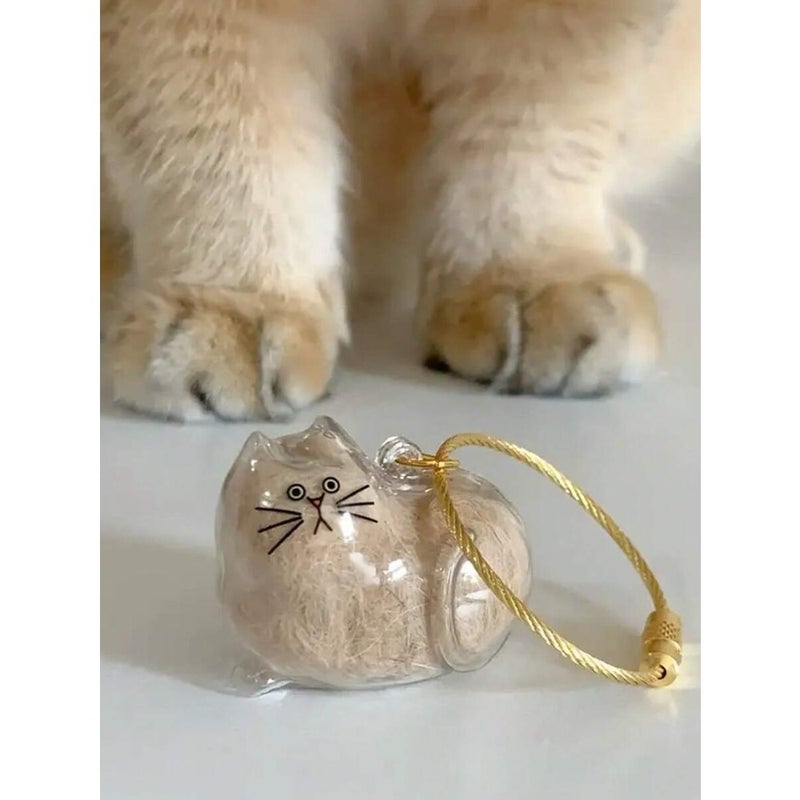 1pc Cute Cartoon Cat Keychain - Clear Oval Keychain Bag Ornament, Suitable For Cat Lovers And Pet Owners Battery-Free Gifts School Car Accessories Goth Y2k - Image 3