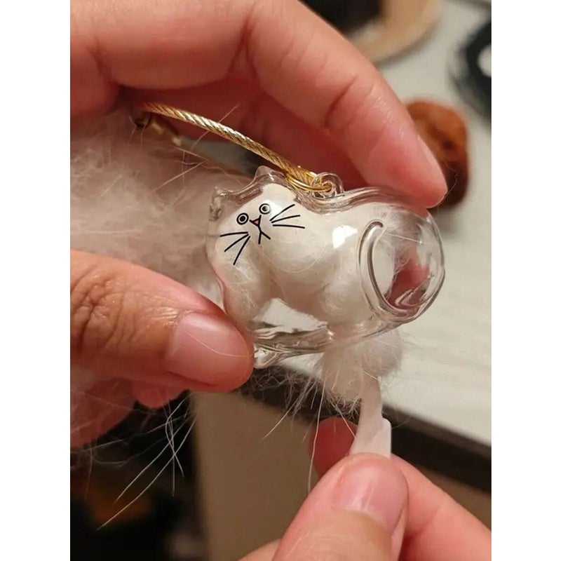 1pc Cute Cartoon Cat Keychain - Clear Oval Keychain Bag Ornament, Suitable For Cat Lovers And Pet Owners Battery-Free Gifts School Car Accessories Goth Y2k - Image 4