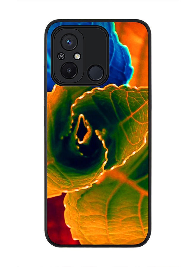 Rugged Black edge case for Xiaomi Redmi 12C 4G, Slim fit Soft Case Flexible Rubber Edges Anti Drop TPU Gel Thin Cover -  Bloomin Autumn Leaves