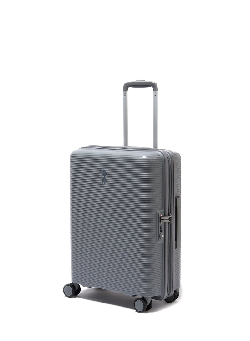 Echolac Forza 55cm Hardcase Expandable 4 Double Wheel Cabin Luggage Trolley Gray - Image 2