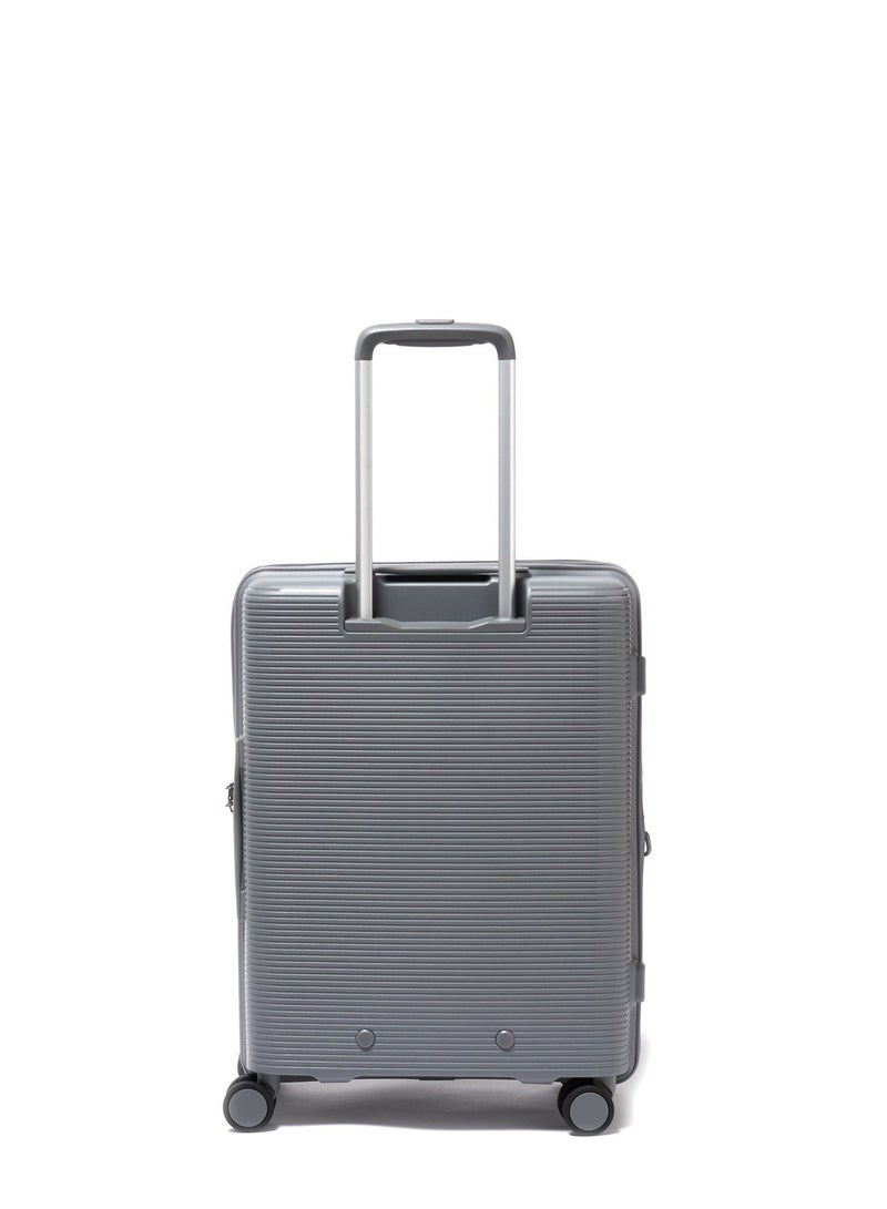 Echolac Forza 55cm Hardcase Expandable 4 Double Wheel Cabin Luggage Trolley Gray - Image 3