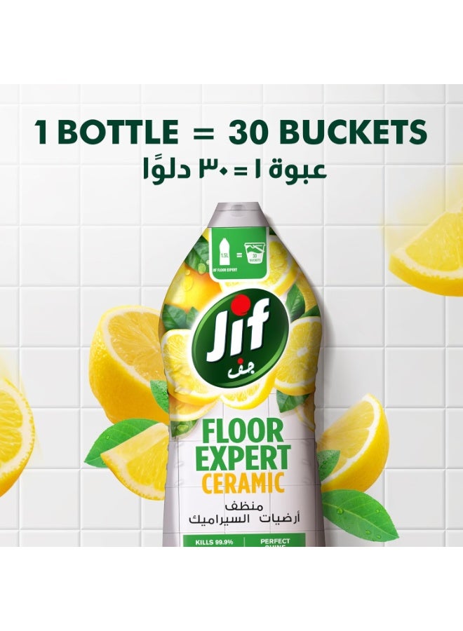 Jif Floor Expert Ceramic, Lemon, Perfect Shine, 1500ml - Image 4