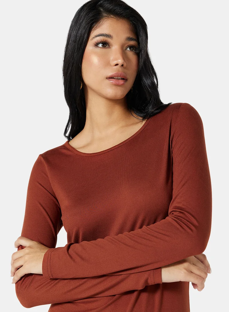 فيرو مودا Basic Long Sleeve Mini Dress