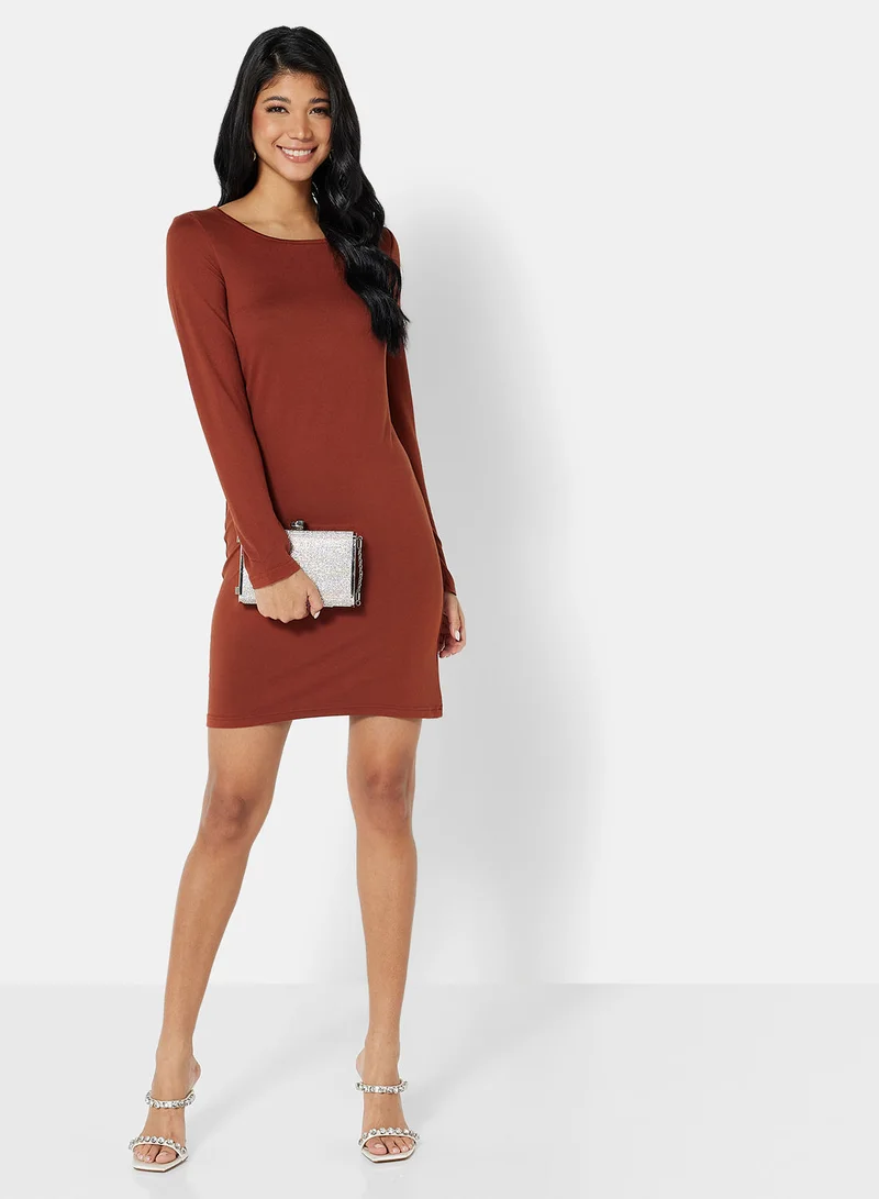 فيرو مودا Basic Long Sleeve Mini Dress