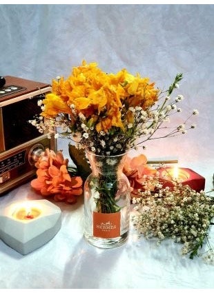 Saccura Dekor - Saccura Decor Vase Hermes Small Vase Orange Decorative Vase 195 cc - Image 1