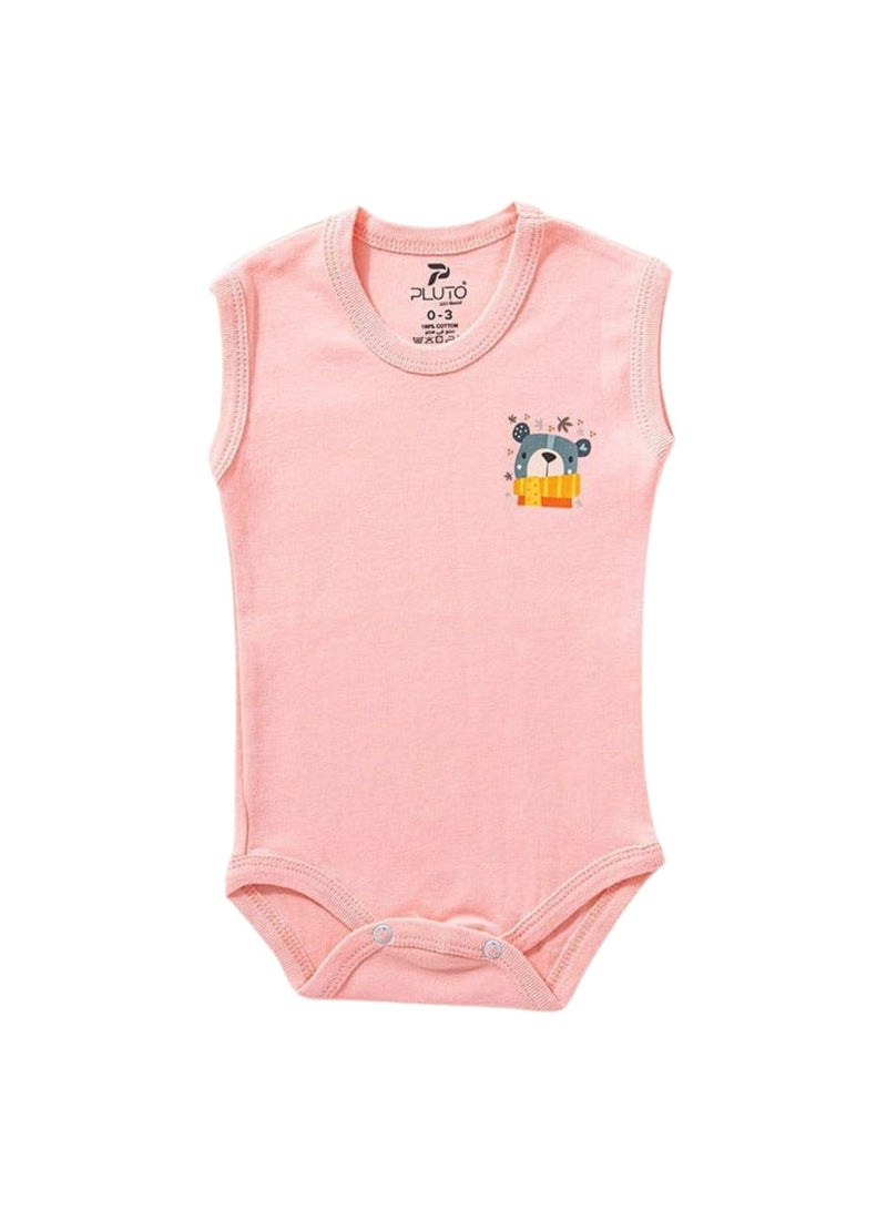 Pluto Pack of 3 Cotton Sleeveless Bodysuit for Baby Girl - Image 3