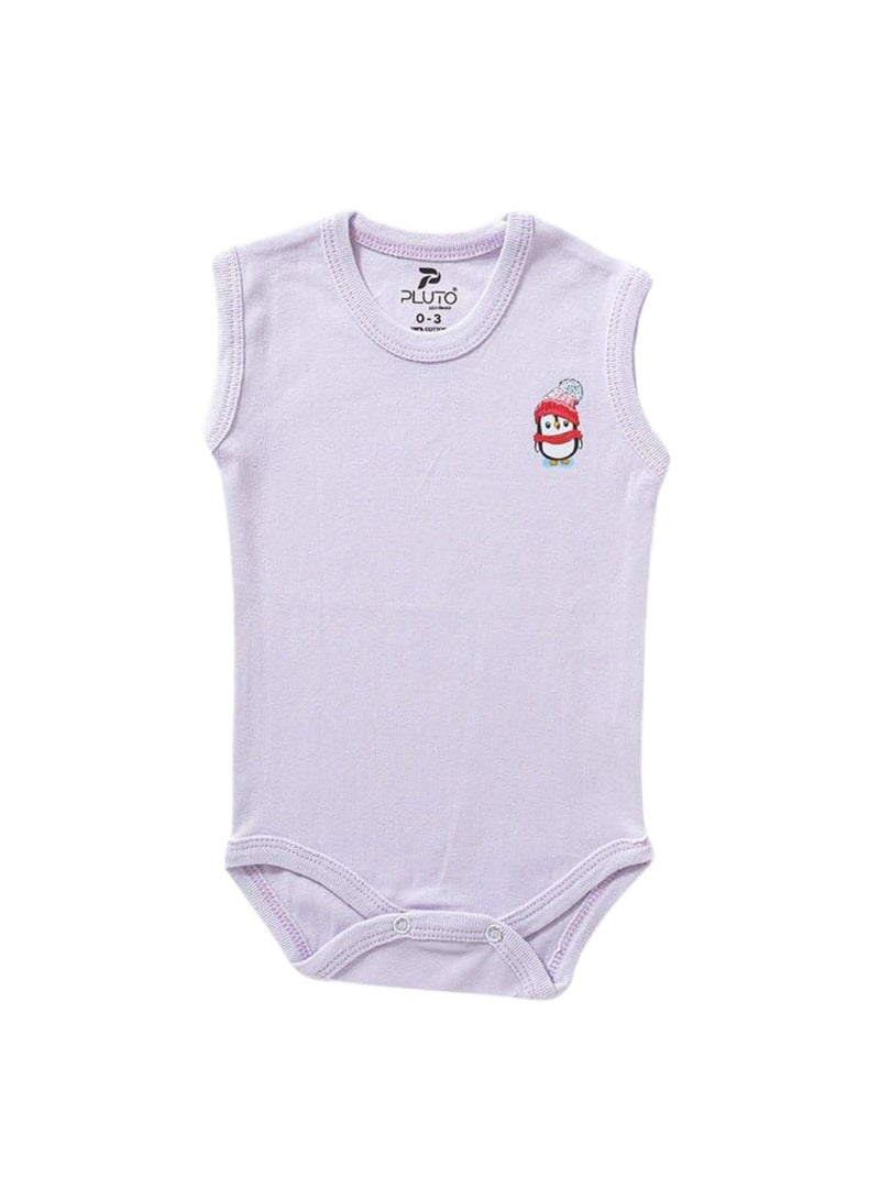 Pluto Pack of 3 Cotton Sleeveless Bodysuit for Baby Girl - Image 4