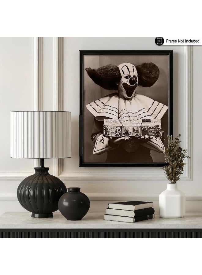 Poster Master Vintage Clown Poster - Retro Portrait Print - Halloween Art - Circus Art - Gift For Men & Women - Gothic Wall Decor For Dorm, Living Room Or Bedroom - 11X14 Unframed Wall Art - Image 3