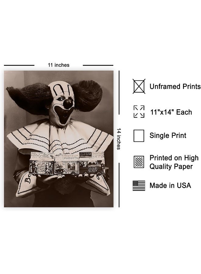 Poster Master Vintage Clown Poster - Retro Portrait Print - Halloween Art - Circus Art - Gift For Men & Women - Gothic Wall Decor For Dorm, Living Room Or Bedroom - 11X14 Unframed Wall Art - Image 2