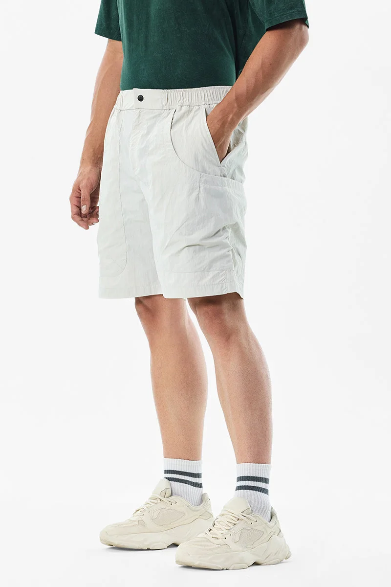 Snitch Off White 100% Nylon Loose Fit Shorts for Men | Best Price UAE