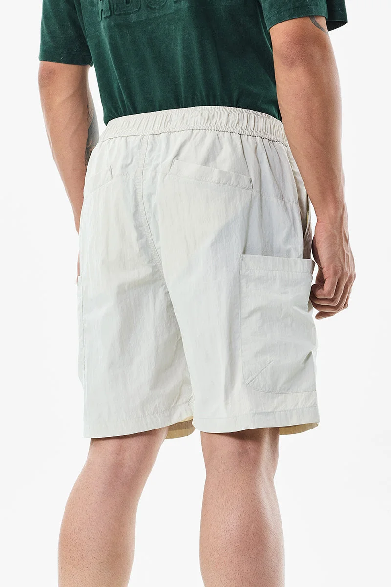 Snitch Off White 100% Nylon Loose Fit Shorts for Men | Best Price UAE