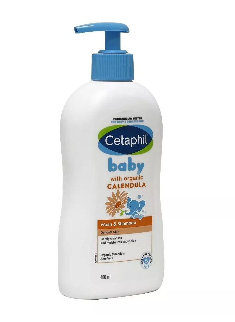Cetaphil Baby Wash And Shampoo With Organic Calendula 400ml  - Image 2