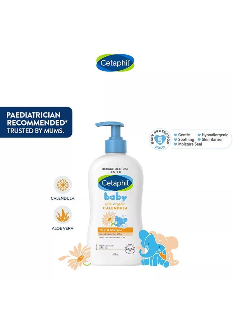 Cetaphil Baby Wash And Shampoo With Organic Calendula 400ml  - Image 3