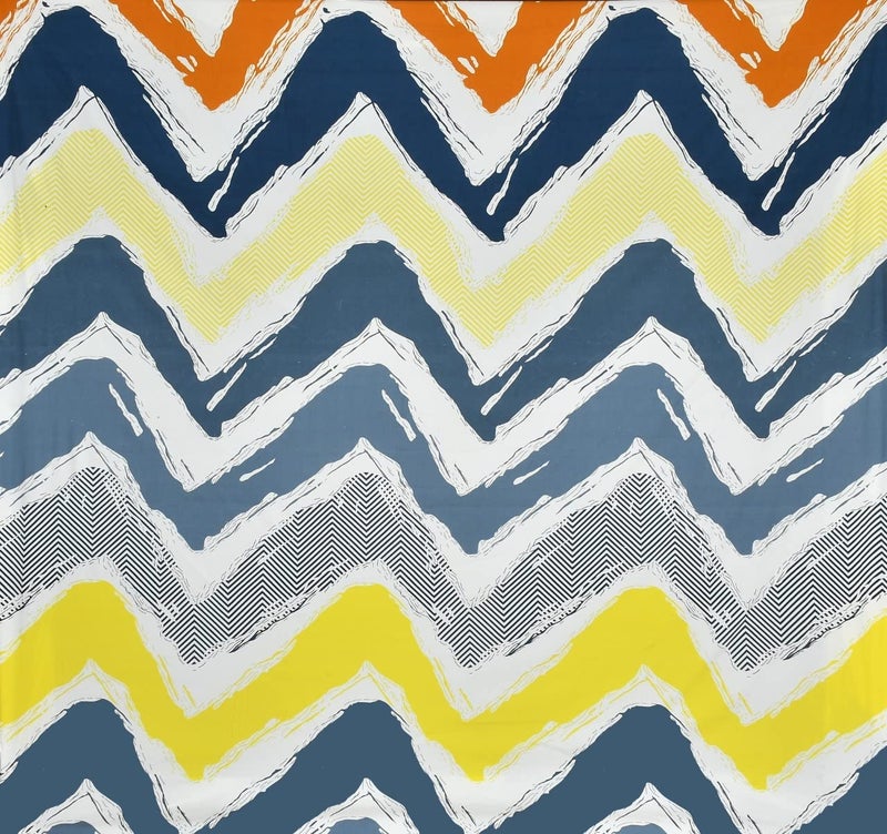 DWORTH DWORTH Premium Cotton ZigZag Pattern 8 Pieces Diwan Set Cover with 1 Single Bedsheet 2 Bolster Covers and 5 Cushions Cover Color Multicolor  - Image 3
