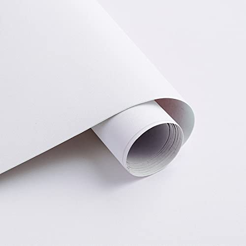 Micpolo 15.7"x197" White Wallpaper Matte White Contact Paper Waterproof Peel and Stick Self Adhesive Wallpaper Removable Vinyl Decorative for Desk Wallcovering Furniture Countertop Cabinet - Image 1